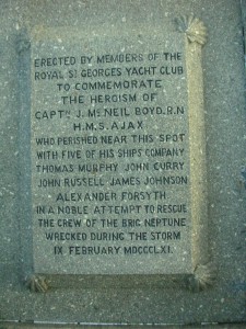 Inscription on the Boyd monument, DúnLaoghaire pier
